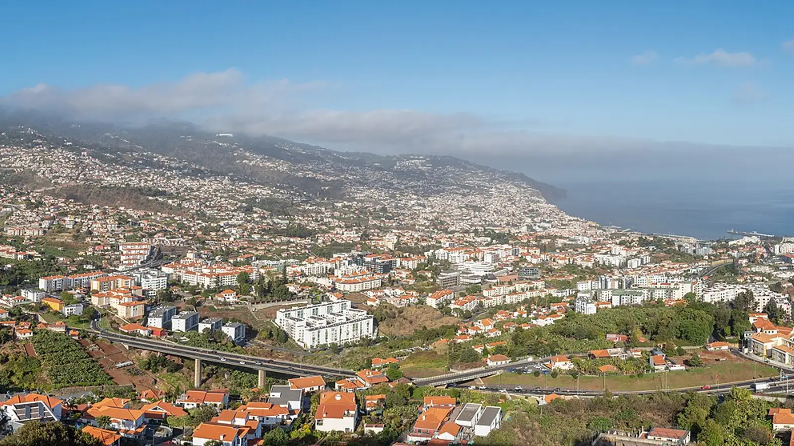 View of Funchal from Pico dos Barcelos, Madeira, Portugal